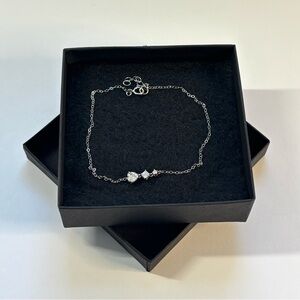 Sterling Silver CZ Heart Anklet